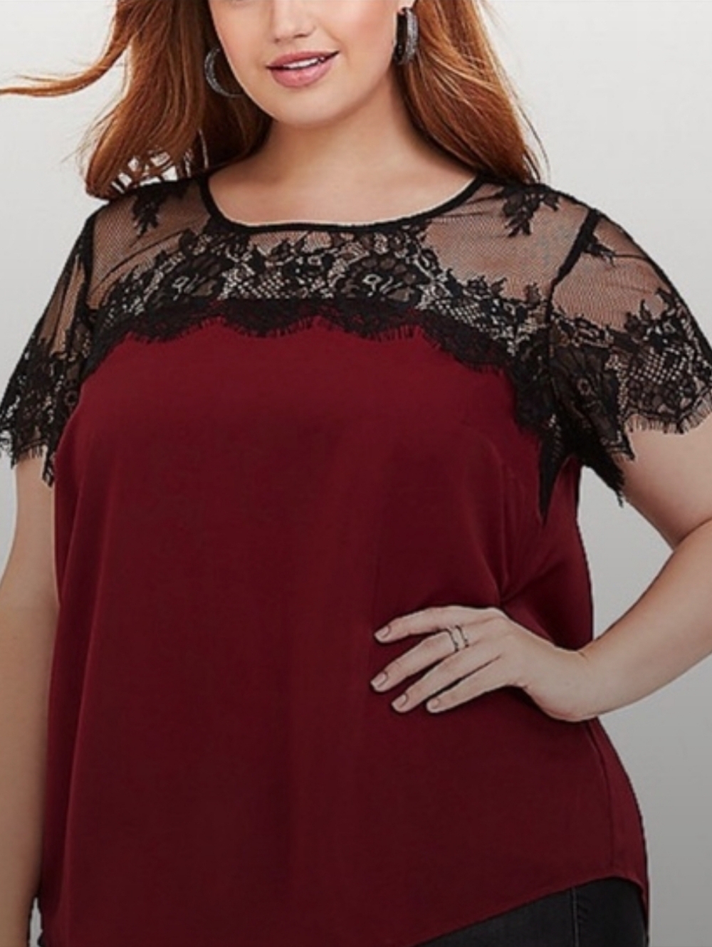 Torrid - Wine Red Lace Blouse